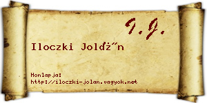 Iloczki Jolán névjegykártya